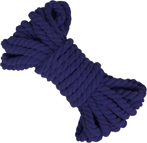Vista 8 de Cuerda de macramé gruesa de 0.315 in x 32.8 pies, cuerda de algodón trenzada de algodón natural, 3 capas para colgar en la pared, para colgar