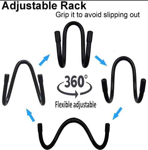 Vista 2 de Pmsanzay Soporte ajustable y flexible para colocar sobre el asiento, sin casco (4 unidades, negro), Negro