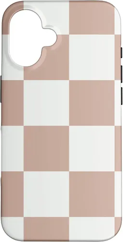 Vista 32 de Brown and White Classic Checkered Big Checkerboard Case for iPhone 17