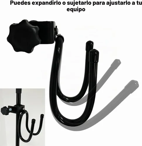 Vista 3 de Pmsanzay Soporte de micrófono para pandereta, soporte de clip para auriculares, fácil de colocar en música o soporte de micrófono para pandereta