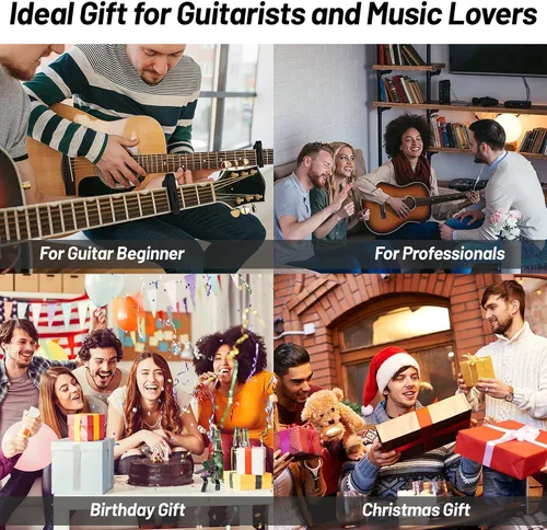Vista 7 de Cejilla de guitarra, cejilla negra, soporte para púas en la cejilla para guitarra acústica y eléctrica, ukulele, mandolina, banjo (negro)