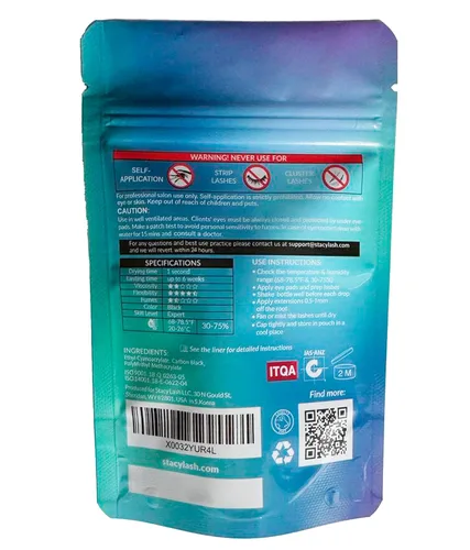 Vista 9 de Pegamento para extensión de pestañas extra fuerte Evolution Advanced de 0.2 fl oz y suero de pestañas Stacy de 0.2 onzas líquidas para crecimiento
