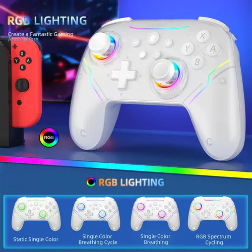 Vista 3 de EJGAME Wireless Controller Compatible with Switch/Switch 2/Windows PC/Steam Deck/Android, Switch Pro Controller with Hall Effect Joysticks and