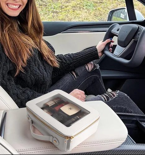 Vista 4 de LETGO Bolsas de Maquillaje Transparentes, Bolsa de Aseo Aprobada por la TSA con Cierre, Organizador de Maquillaje Transparente de Gran Capacidad
