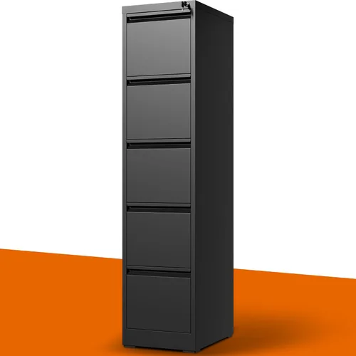 Vista 8 de Archivador de 2 cajones con cerradura, archivadores verticales de metal para oficina en casa, muebles de oficina para organización colgante, Negro