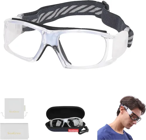 Vista 8 de SooGree Gafas deportivas para baloncesto, fútbol, fútbol, gafas protectoras de seguridad, gafas de raquetbol para adultos, lentes reemplazables