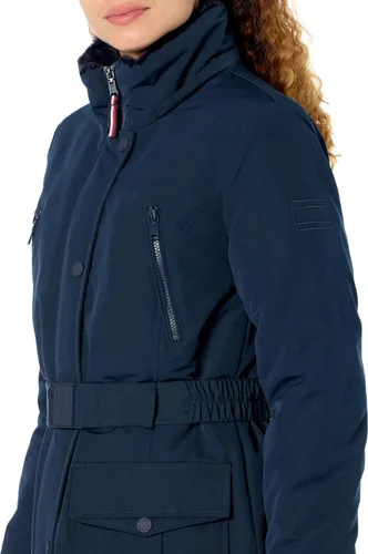 Vista 3 de Tommy Hilfiger Chaqueta táctica con cinturón para clima frío para mujer