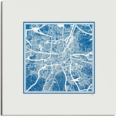 Vista 31 de O3 Design Studio Mapa de corte de papel de París, color negro mate, 20 x 20 pulgadas, arte en papel