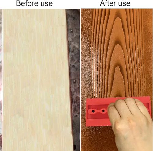 Vista 9 de Juego de herramientas de pintura de grano de madera, papel pintado de arte herramienta de grano de madera de imitación con decoración de pared
