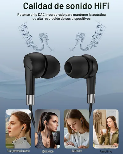 Vista 3 de Auriculares Lightning para iPhone, auriculares intraurales con cable Apple