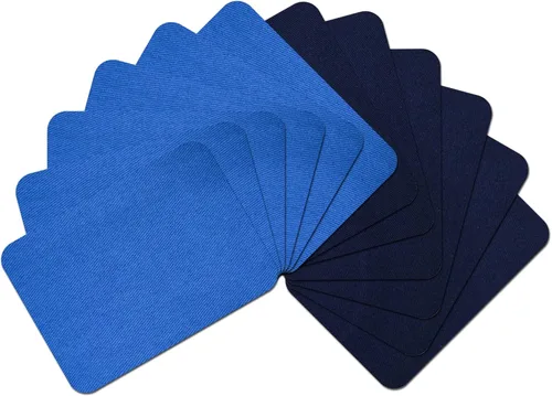 Vista 5 de 15 piezas de parches de tela de calidad premium para planchar por dentro y por fuera, adhesivo más fuerte, algodón, rojo, verde, azul, marrón