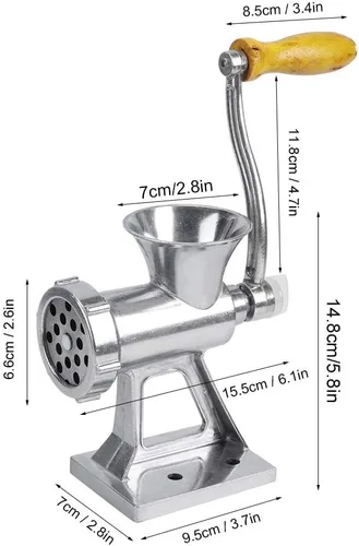 Vista 3 de Picadora manual de carne para uso doméstico, picadora de carne compacta con manivela con hoja duradera, herramienta de cocina para moler carne