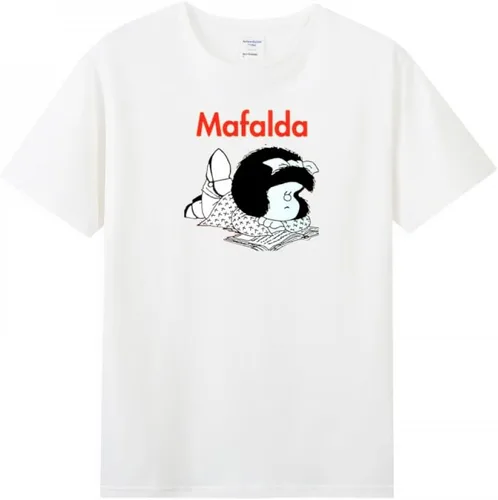 Vista 9 de Mafalda Read Book - Camiseta de manga corta para mujer adulta Negro