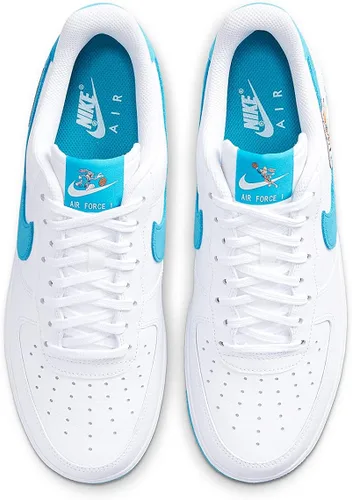 Vista 3 de Nike Air Force 1 '07 pulgadas Hare Space Jam BlancoLt Blue Fury-Wht (DJ7998 100), BlancoLt Blue Fury-white