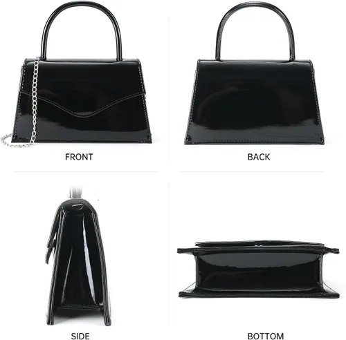 Vista 5 de Milisente Bolso de noche para mujer, bolso de mano para fiesta nupcial, bolsos de cóctel y baile de graduación con charol