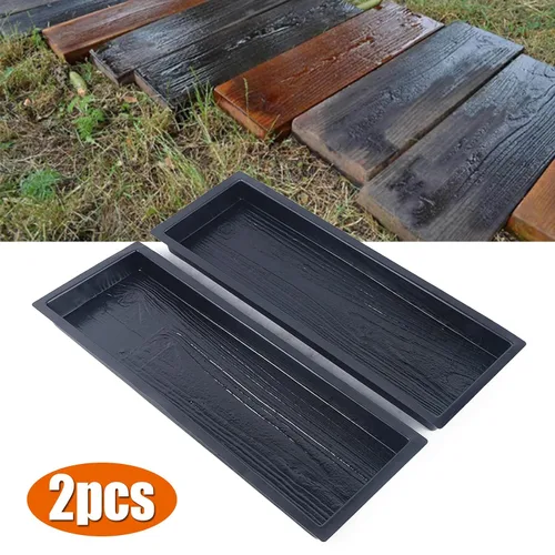Vista 2 de Paquete de 2 tablas de madera con forma de molde de piedra escalonada, tablero de madera, molde de cemento de hormigón, fabricante de caminata