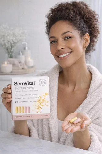 Vista 6 de Serovital Skin Revive – Suplemento antienvejecimiento para mujeres – Apoya la hidratación de la piel, la energía, la salud inmune y la reducción
