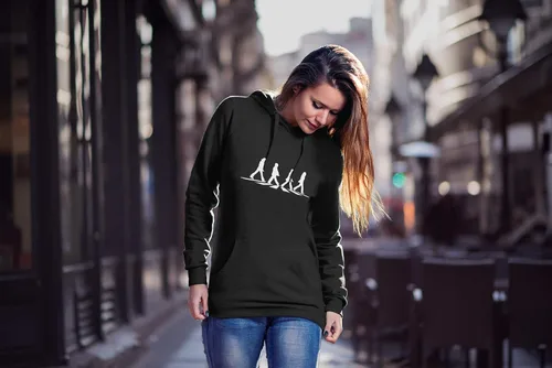 Vista 2 de The Beatles - Camiseta de manga larga con capucha de Abbey Road, mercancía de cruce de peatones HS1