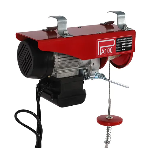Vista 5 de Polipasto eléctrico de 220 libras, cabrestante eléctrico de 110 V con control remoto con cable de eslingas simples/dobles, elevación eléctrica