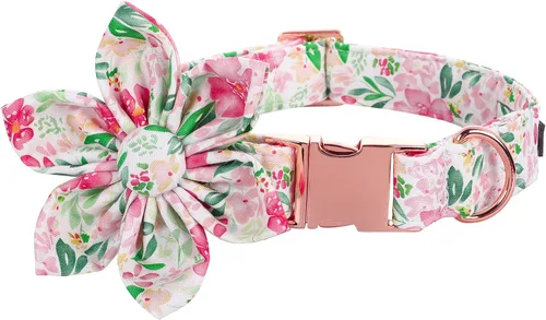 Vista 13 de Lionet Paws Collar de perro con flor, suave y cómodo, collar ajustable para cachorros y gatos niñas, cuello de 8 a 12 pulgadas