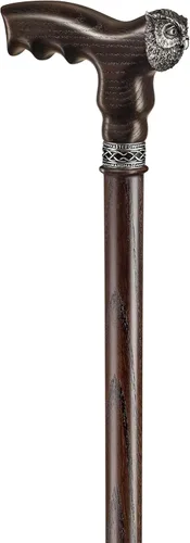 Vista 4 de Bastón de madera hecho a mano para hombres y mujeres, búho, elegante bastón de madera de moda