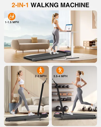 Vista 5 de Walking Treadmill Pad with Incline, Walking 2.5HP for Home and Office, 265Lbs Weight Capacity, Treadmill with APP & Remote Control, LED Display