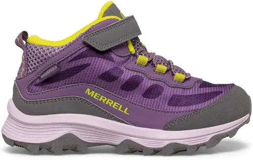 Vista 3 de Merrell Botas de senderismo unisex Moab Speed con cierre alternativo medio, impermeables, para niños