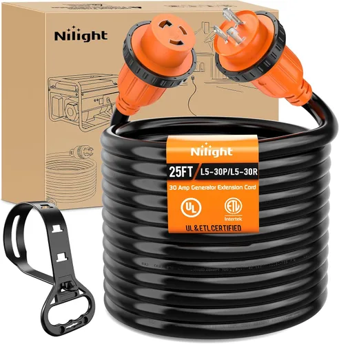Vista 61 de Nilight Cable de Extensión para Secadora EV de 15 Pies 3 Clavijas 30 Amperios NEMA 10-30P 10-30R Cable de Extensiones Antiguas Servicio Pesado