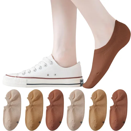 Vista 12 de Calcetines invisibles de algodón para mujer, de corte bajo, planos, 12