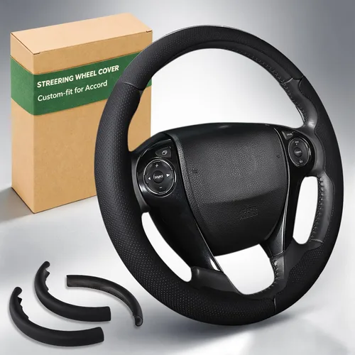 Vista 13 de Aimato Funda de volante personalizada para Honda Accord 2013-2017/Pilot 2016-2018/Crosstour 2013-2015, delgada, antideslizante, resistente a