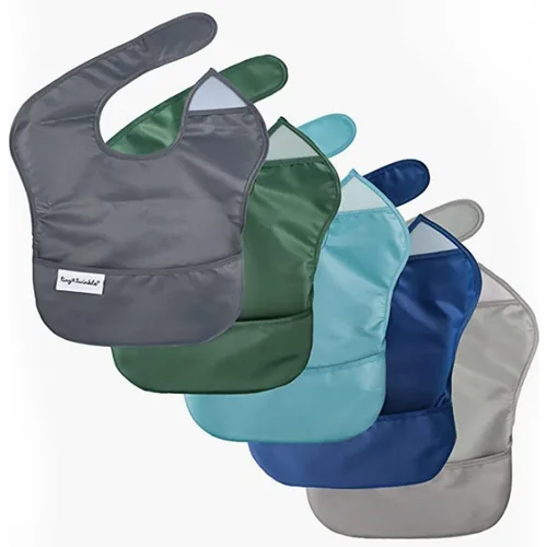 Vista 35 de Tiny Twinkle Baberos Antiderrame para Comer para Bebé Baberos Impermeables y Limpiables para Niños Pequeños con Bolsillo de Recolección Baberos
