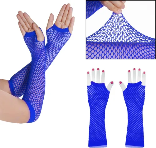Vista 3 de jiebor Accesorios de disfraz de los años 80 para niñas, falda tutú, calentadores de piernas, guantes de red, obturador, diadema de cristal, collar