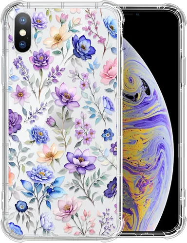 Vista 24 de Funda compatible con iPhone X/Xs, TPU suave, transparente, a prueba de golpes, funda protectora transparente para iPhone X/XS, alpaca
