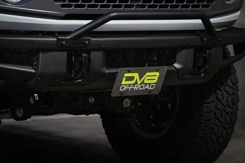 Vista 8 de Soporte de placa frontal DV8 para Ford Bronco 2021-2026 sin montaje de taladro Plate Mount for OEM Modular Steel Bumper, Relocation Holder Kit