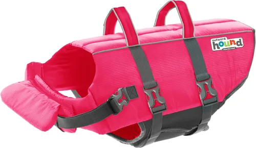 Vista 28 de Outward Hound - Chaqueta salvavidas para perros Max Buoyancy, Adjustable Fit, Head/Neck Support, Rescue Handle, Reflective, Swimming & Boating