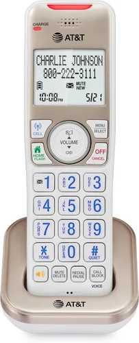 Vista 16 de AT&T 1-Handset DECT 6.0 - Teléfono inalámbrico expandible Bluetooth para el hogar con contestador, bloqueo inteligente de llamadas, identificador