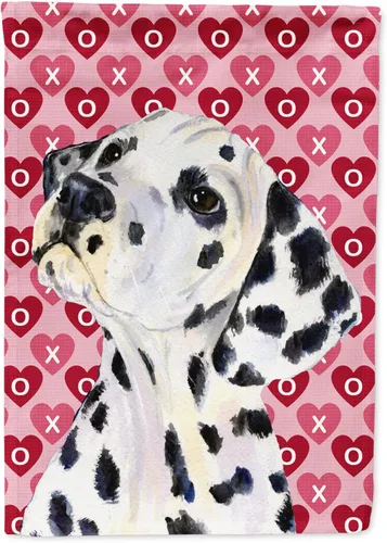 Vista 215 de Caroline's Treasures SS4484GF Bandera de jardín con diseño de bulldog inglés y corazones para el Día de San Valentín, bandera decorativa para patio