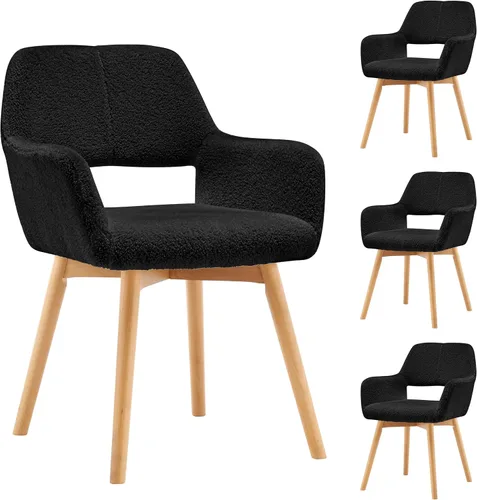 Vista 39 de Silla de Escritorio Sin Ruedas Silla de Acento Cómoda para Sala de Estar Comedor Dormitorio Silla de Tocador Silla de Maquillaje Oficina en Casa