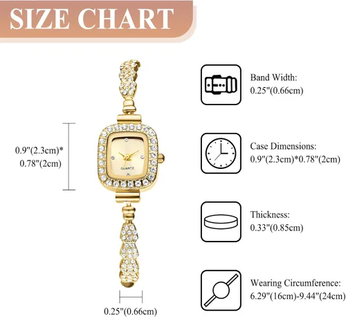 Vista 2 de OIDEA Reloj de pulsera con diamantes de imitación para mujer: reloj de pulsera de cuarzo analógico con diamantes de imitación de lujo, correa