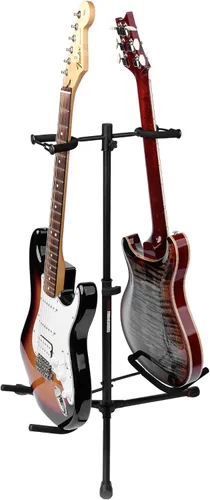 Vista 8 de Gator Frameworks Soporte de guitarra doble ajustable; Sostiene dos guitarras eléctricas o acústicas (GFW-GTR-2000), negro