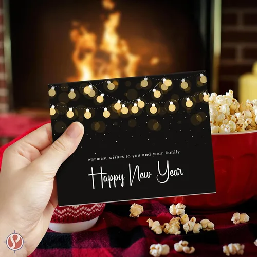 Vista 2 de Los más cálidos deseos para ti y tu familia, Tarjetas de felicitación de Feliz Año Nuevo 2026 – Navidad Navideñas Corporativas de Vacaciones