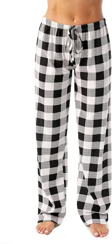Vista 2 de YUTANRAL Pantalones de pijama para mujer, holgados, de cintura alta, pierna ancha, cómodos, informales, modernos, estampados, con bolsillos