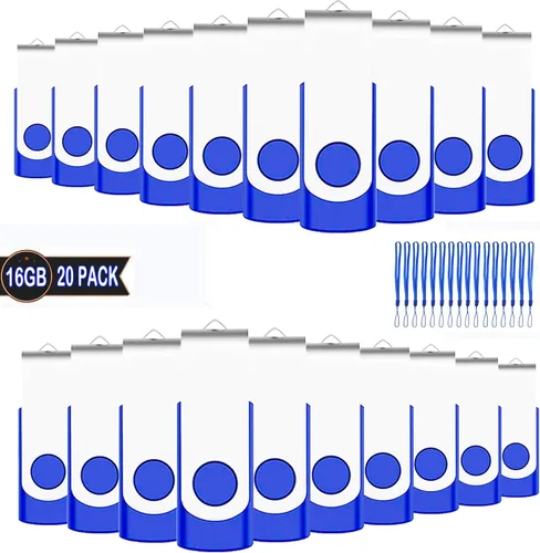 Vista 13 de Paquete de 50 unidades flash USB 2.0 de 128 MB, unidades flash USB 2.0 a granel para almacenamiento (azul) Unidades de pulgar de 128 GB a granel