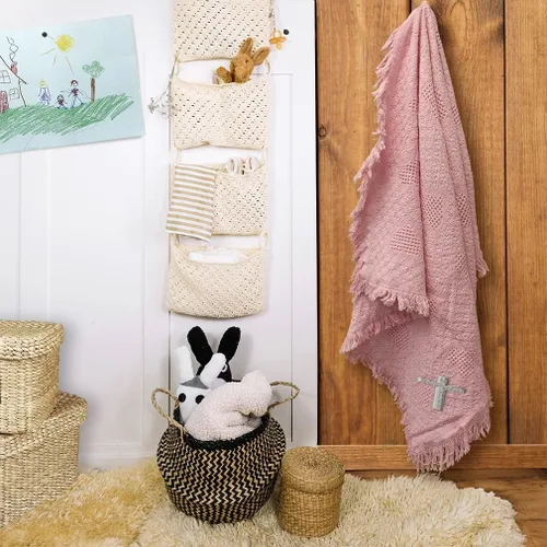 Vista 4 de Fastasticdeals Mantas de bebé bordadas personalizadas para niños y niñas Cruz plata