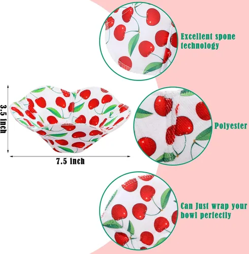 Vista 3 de CHENGU Juego de 5 soportes cómodos para microondas, soporte multiusos resistente al calor, almohadillas con patrón geométrico de frutas, a prueba