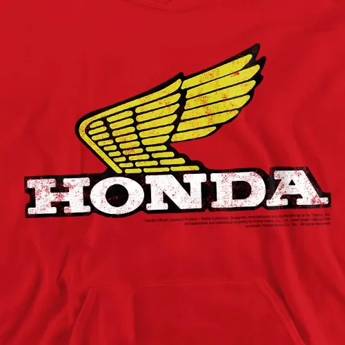 Vista 2 de Trevco Honda Yellow Wing Logo Unisex Juventud Sudadera con capucha para niños y niñas
