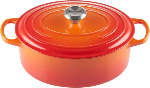 Vista 59 de Le Creuset - Olla holandés redonda con tapa de cocina, hecha de hierro fundido esmaltado, 6.75 cuartos de galón, color alcachofa, colección signature