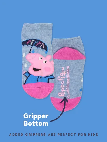 Vista 7 de Peppa Pig Paquete de 6 calcetines estilo cuarto con pinzas para niños pequeños