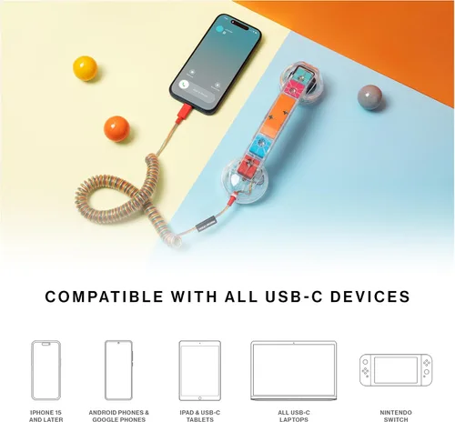 Vista 3 de Native Union Teléfono POP – Auricular de teléfono retro con micrófono y altavoz, USB-C para iPhone, iPad, laptop, tableta, Samsung S25, Flip 7, Fold