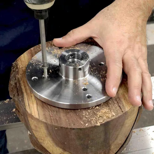 Vista 4 de Hurricane Turning Tools, Placa frontal de acero de 6" para torno de madera, 1" x 8 TPI